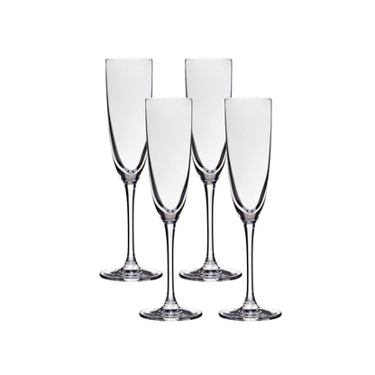 Lucaris Tokyo Temptation Champagne Glasses (4-Pieces), 5-ounce, Dishwasher Safe, Lead-free Crystalline
