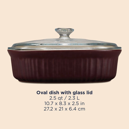 CorningWare® French Colors 2.5-quart Oval Baking Dish, Cabernet